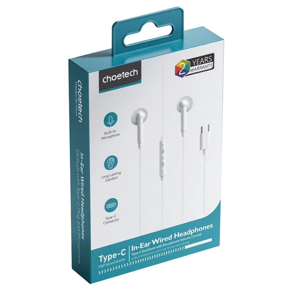 OC-A017 - Choetech A017 C Type Earphone White