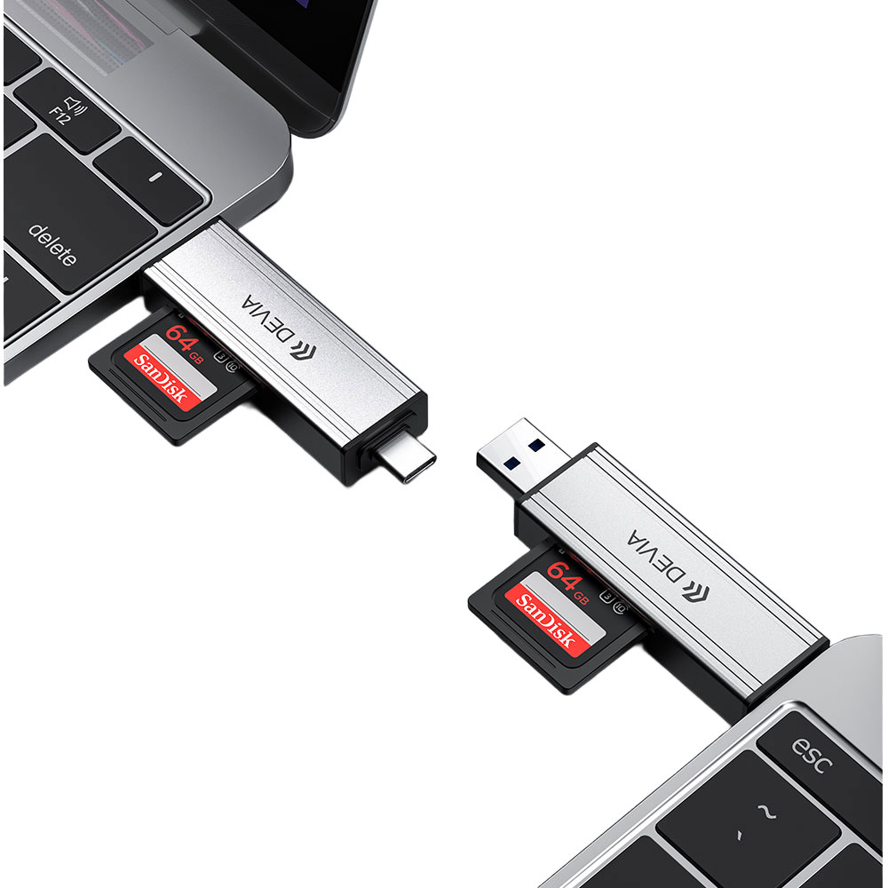 Pro3 USB + Type-C Dual-Head 4-in-1 Card Reader Adapter