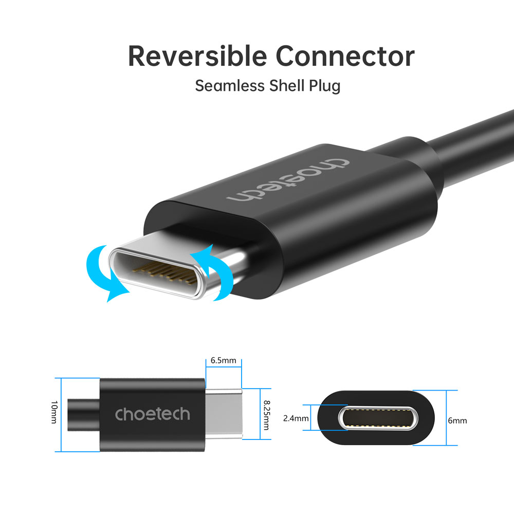 AC0003- 2m usb-A to type-c PVC cable black