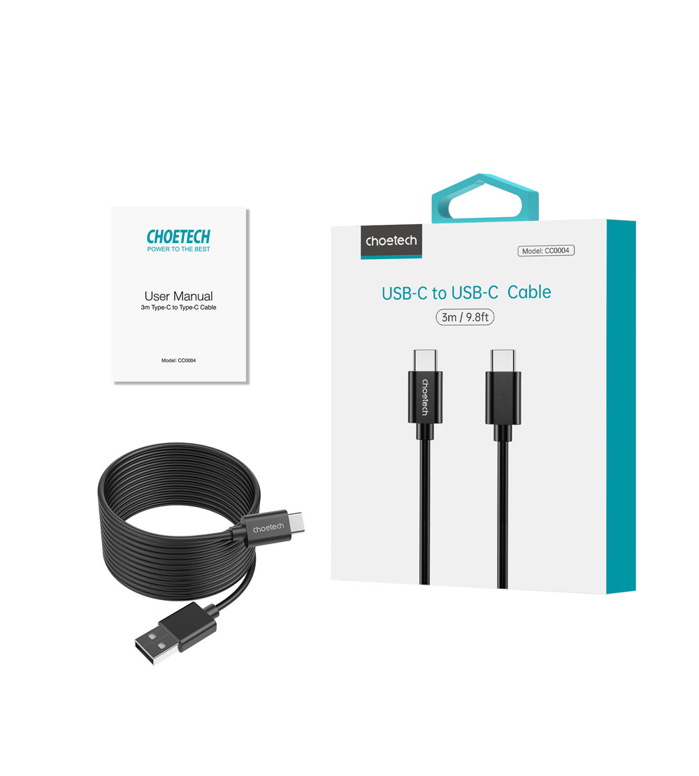 CC0004 - 3m type-c to type-c PVC cable