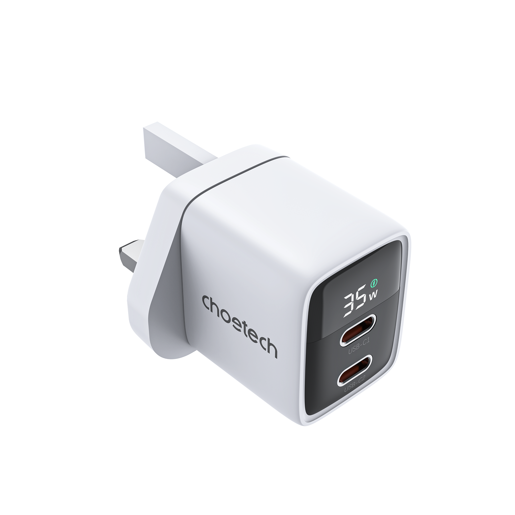 PD6051- PD35W GAN Dual type-C Display wall charger EU black