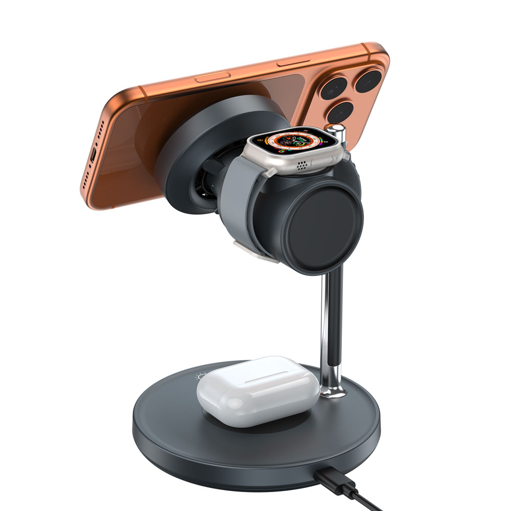 Choetech MagLeap Qi2.2 Certified 25W 3 in 1 Magnetic wireless charger holder 