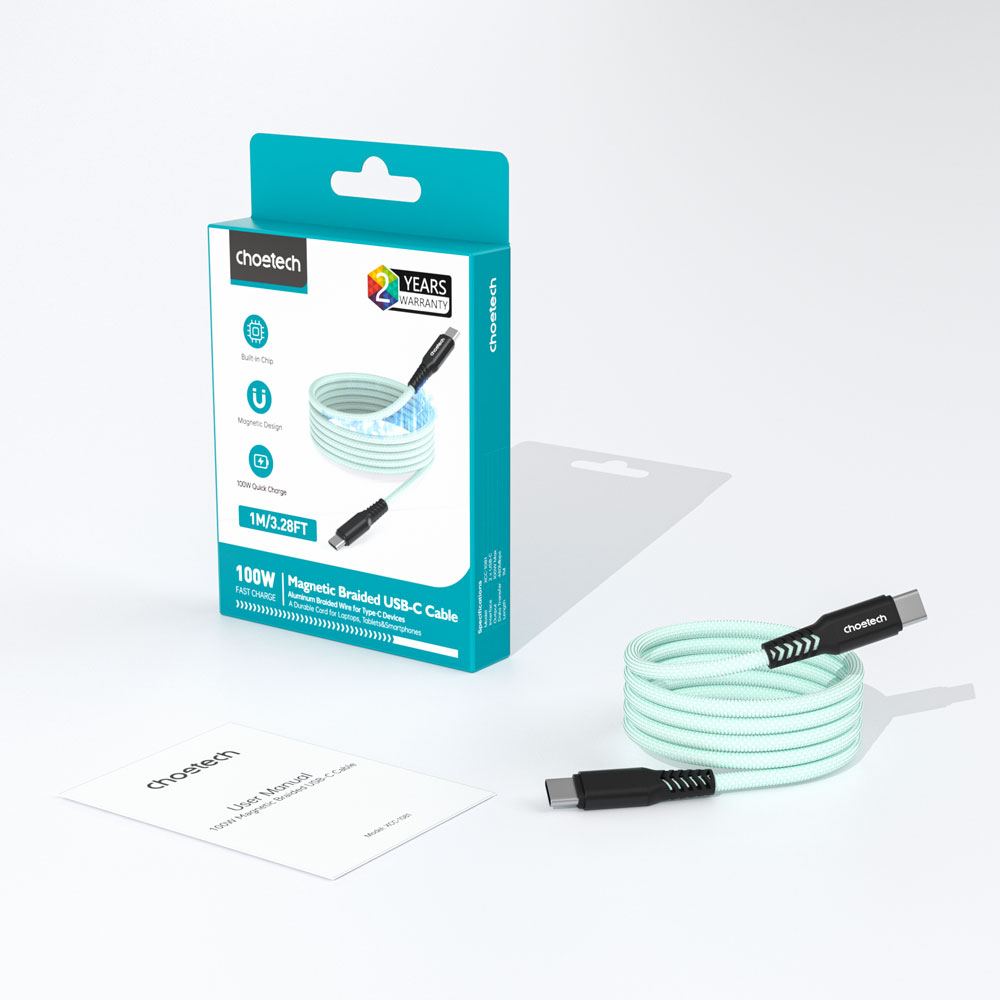 Choetech PD100W USB-C to USB-C 1M Magnet Cable