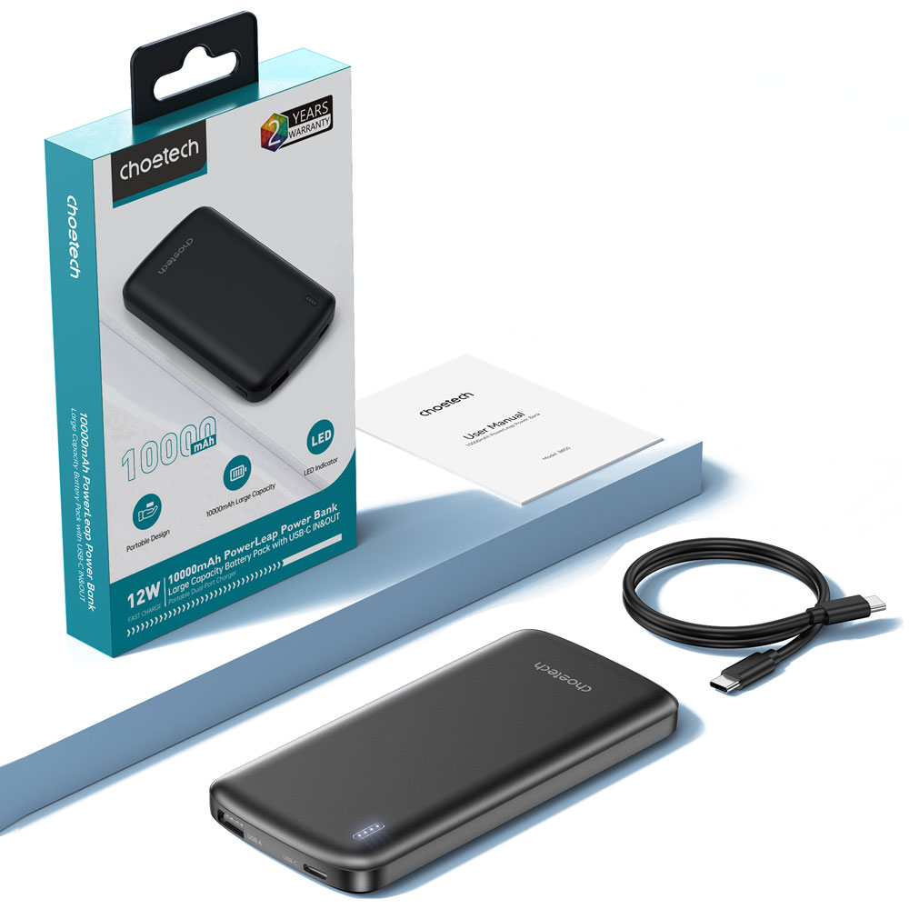 B850- Choetech 12W 10000mAh Power Bank