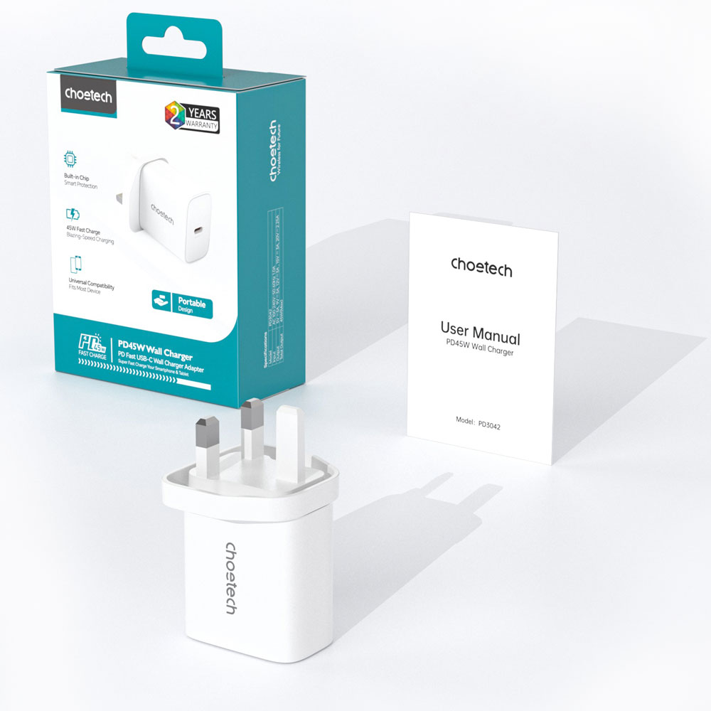 PD3042-Choetech PD45W PD3042 Wall Charger White