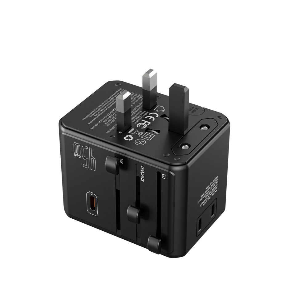 Choetech PD5063 WorldGO PD45W traveling charger , 2A3C3AC, Black