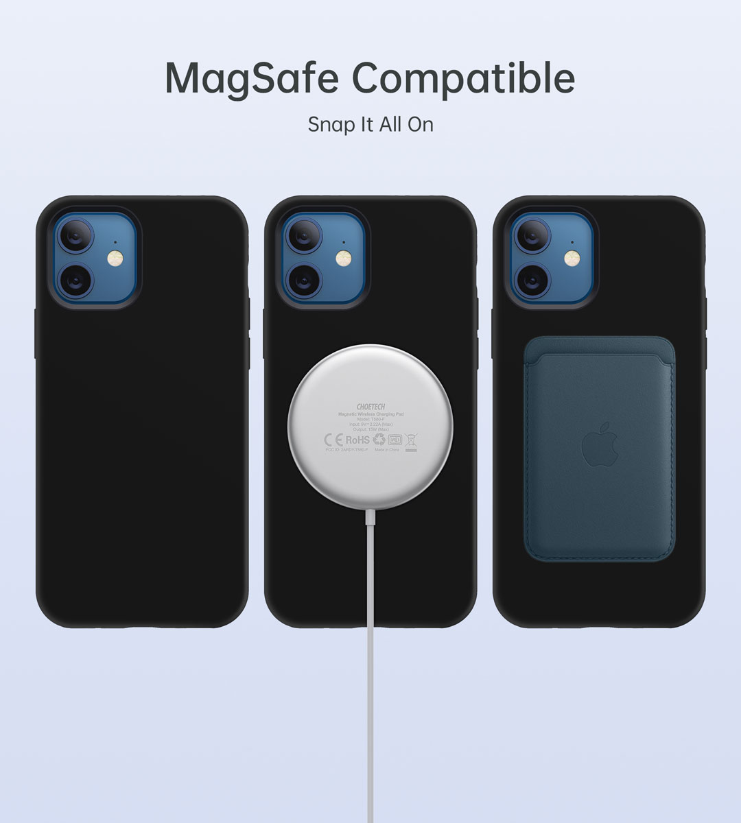 PC0095-MB-BK Magnetic Case  6.1 inch for iPhone 12/12 Pro (black)  