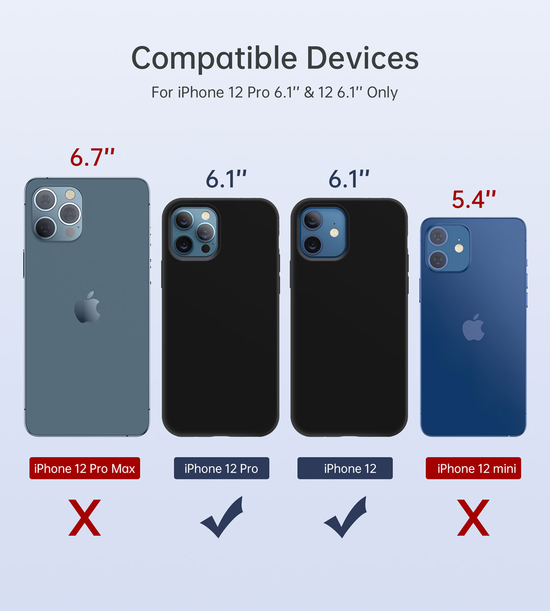 PC0095-MB-BK Magnetic Case  6.1 inch for iPhone 12/12 Pro (black)  