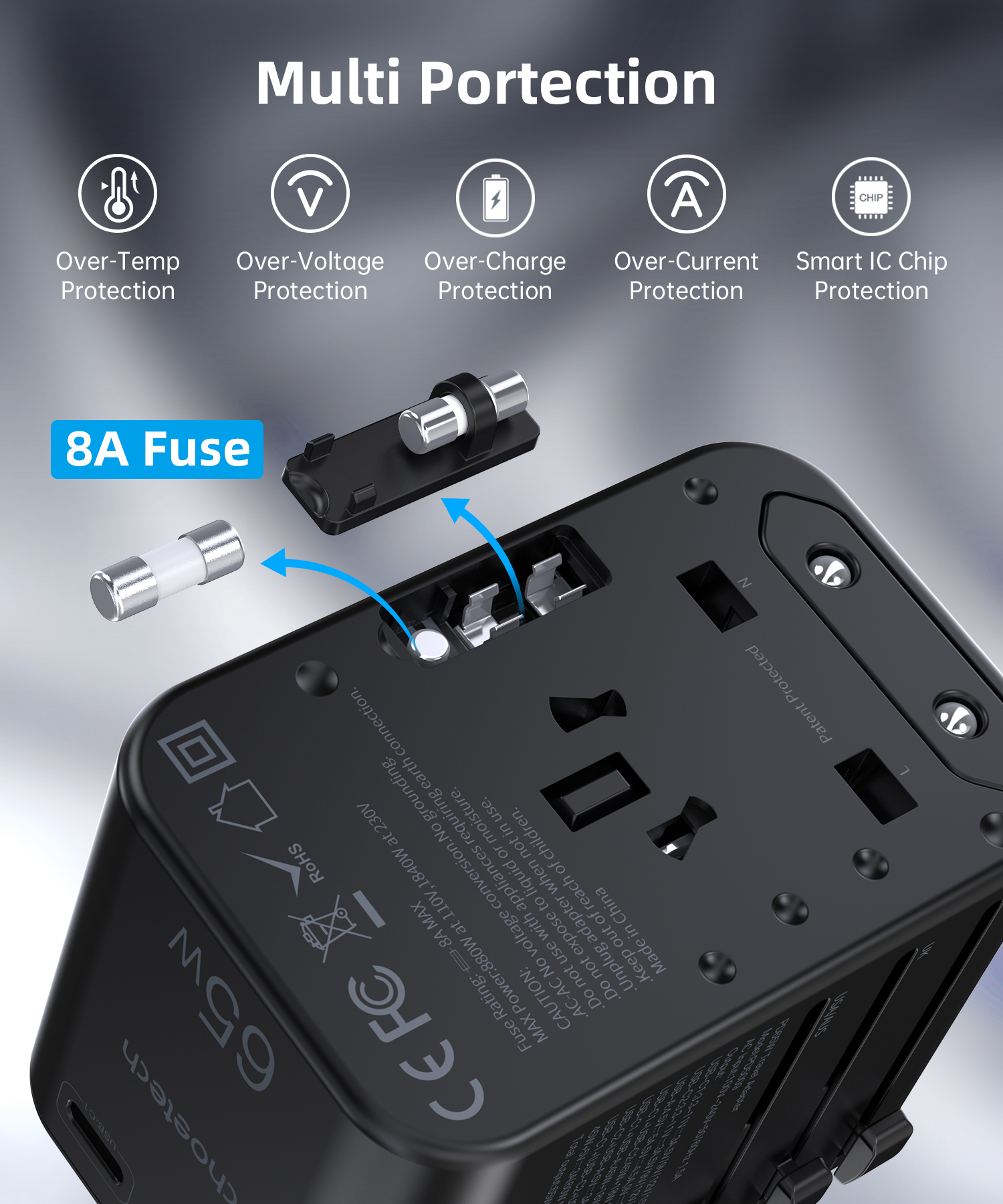 PD5009 65W GaN Travel Adapter