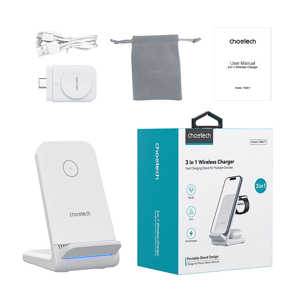 T608 3 in1 Wireless charger 