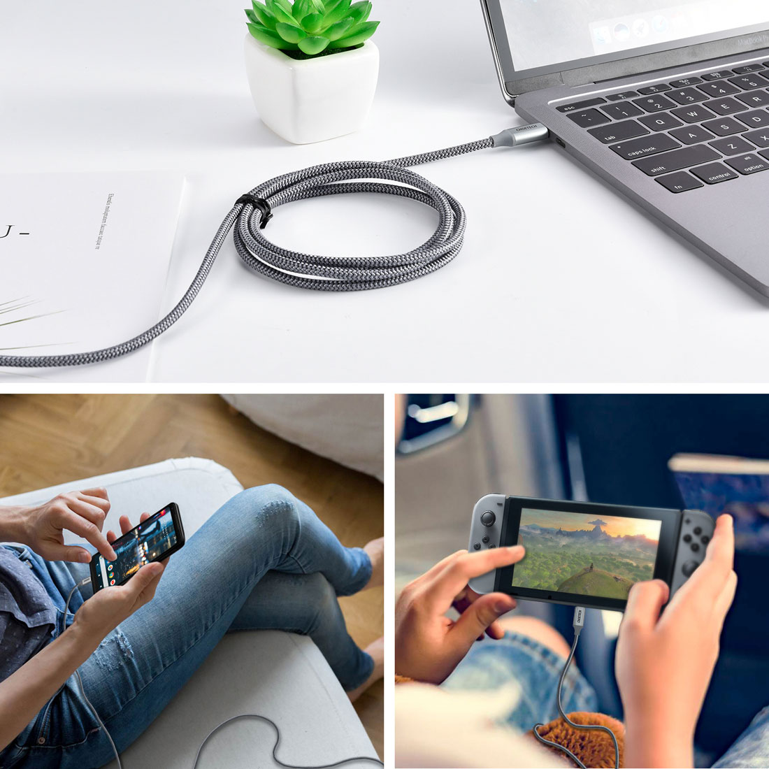 USB-C to USB-C 1.8m Nylon Cable- XCC-1002